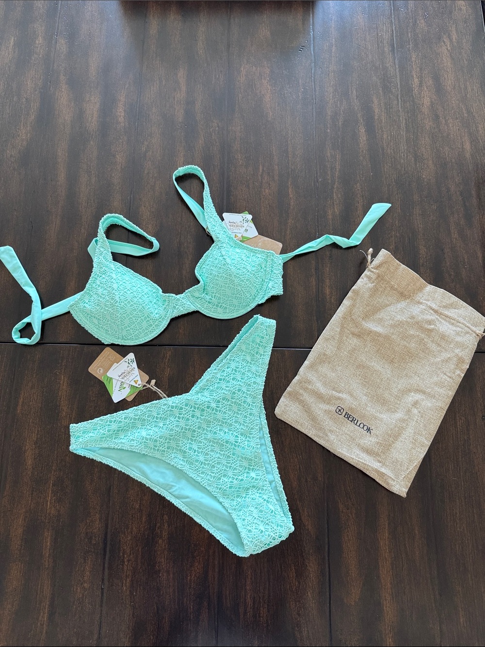 Berlook Cyan Knitted Bikini Set